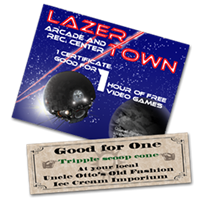 Gift Certificates 3.5" x 8.5"